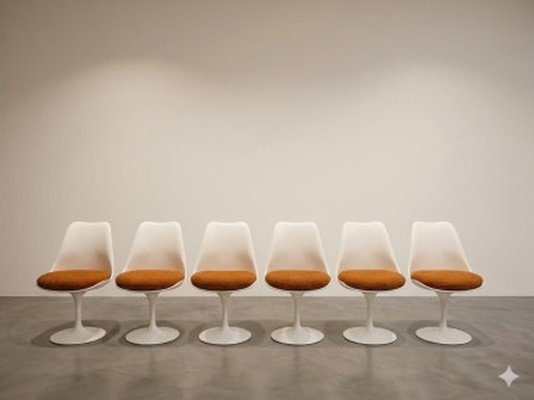 Eero Saarinen (1910–1961) & Knoll International (publisher): Set Of 6 "tulip" Chairs-photo-2