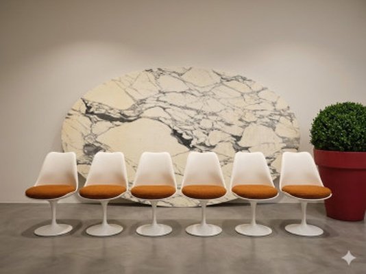 Eero Saarinen (1910–1961) & Knoll International (publisher): Set Of 6 "tulip" Chairs-photo-3