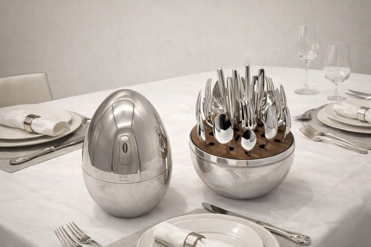 Christofle – “mood” Flatware Set – Silver-plated Metal, 24 Pieces In A Case (for 6 People)-photo-2