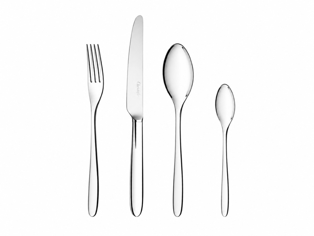 Christofle – “mood” Flatware Set – Silver-plated Metal, 24 Pieces In A Case (for 6 People)-photo-4