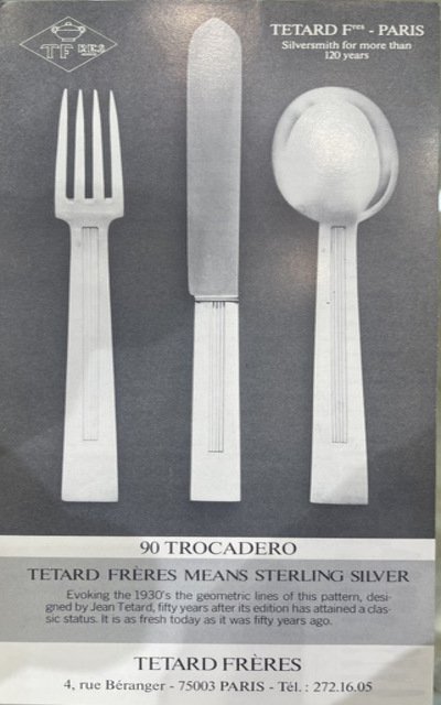 Jean Tétard – 132-piece Sterling Silver Flatware Set, “trocadéro” Pattern, Art Deco Period-photo-7