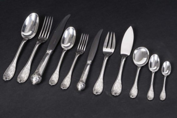 Jean E. Puiforcat - 147-piece Silver Flatware Set "elysee" Pattern, Circa 1930
