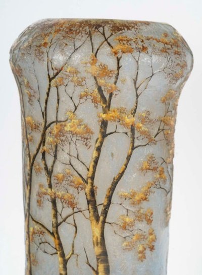 Daum, Nancy. Vase With Wooded Lakeside Landscape Decoration-photo-4