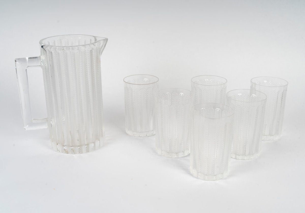Maison Lalique Cristal Lalique - Service à Orangeade Jaffa 7 pièces