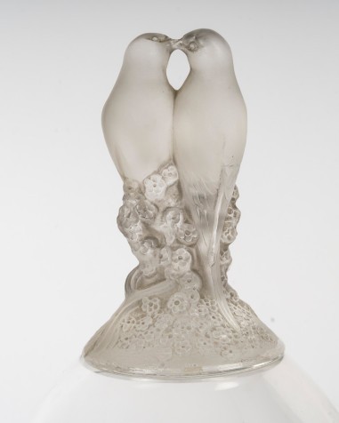 1925 – René Lalique, "tourterelles" Vase – Pressed Glass – Signed-photo-1