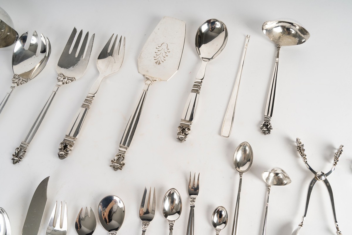 Georg Jensen — "acorn" Flatware Set (approx. 190 Pieces)-photo-4