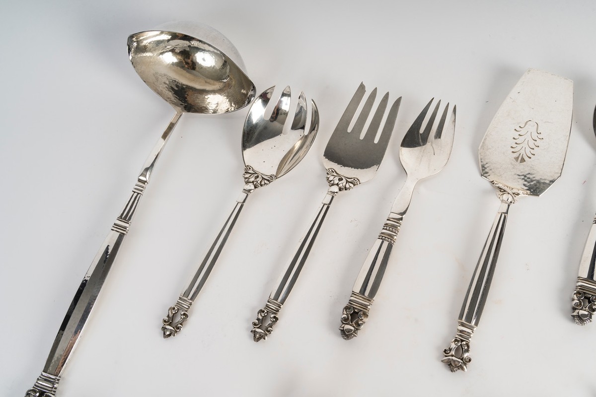 Georg Jensen — "acorn" Flatware Set (approx. 190 Pieces)-photo-1