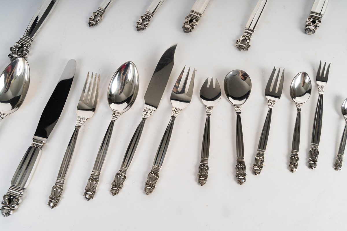 Georg Jensen — "acorn" Flatware Set (approx. 190 Pieces)-photo-5