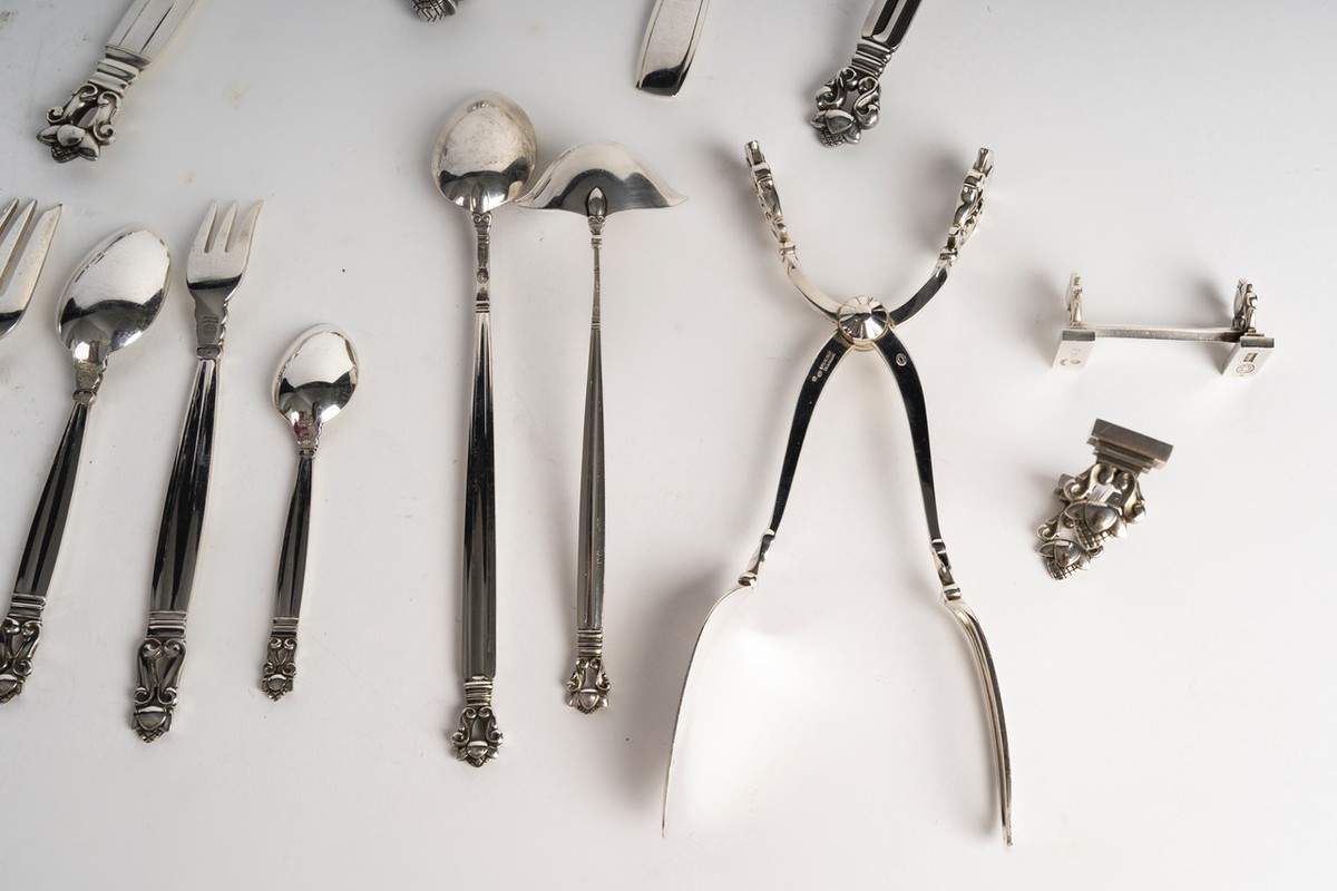 Georg Jensen — "acorn" Flatware Set (approx. 190 Pieces)-photo-6