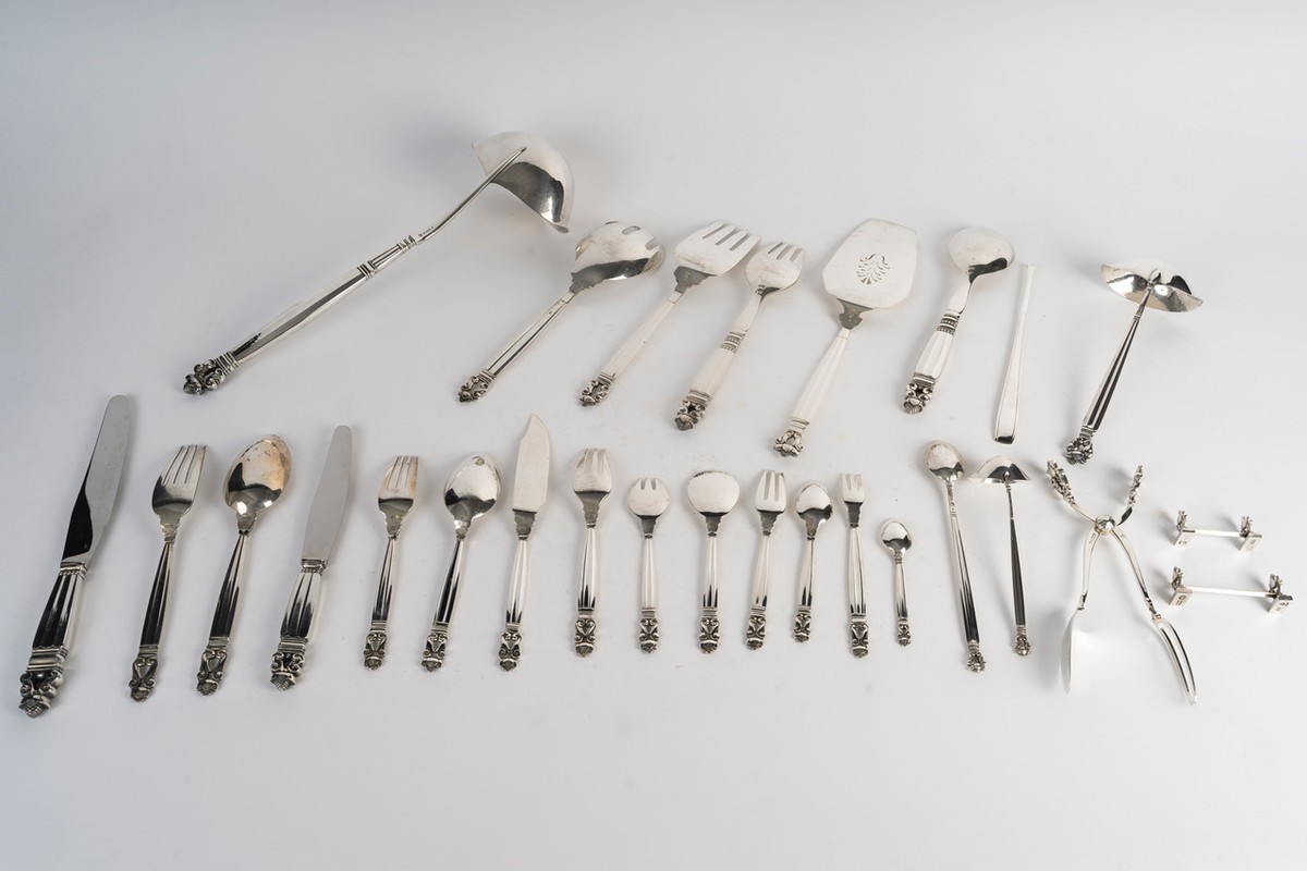 Georg Jensen — "acorn" Flatware Set (approx. 190 Pieces)-photo-8