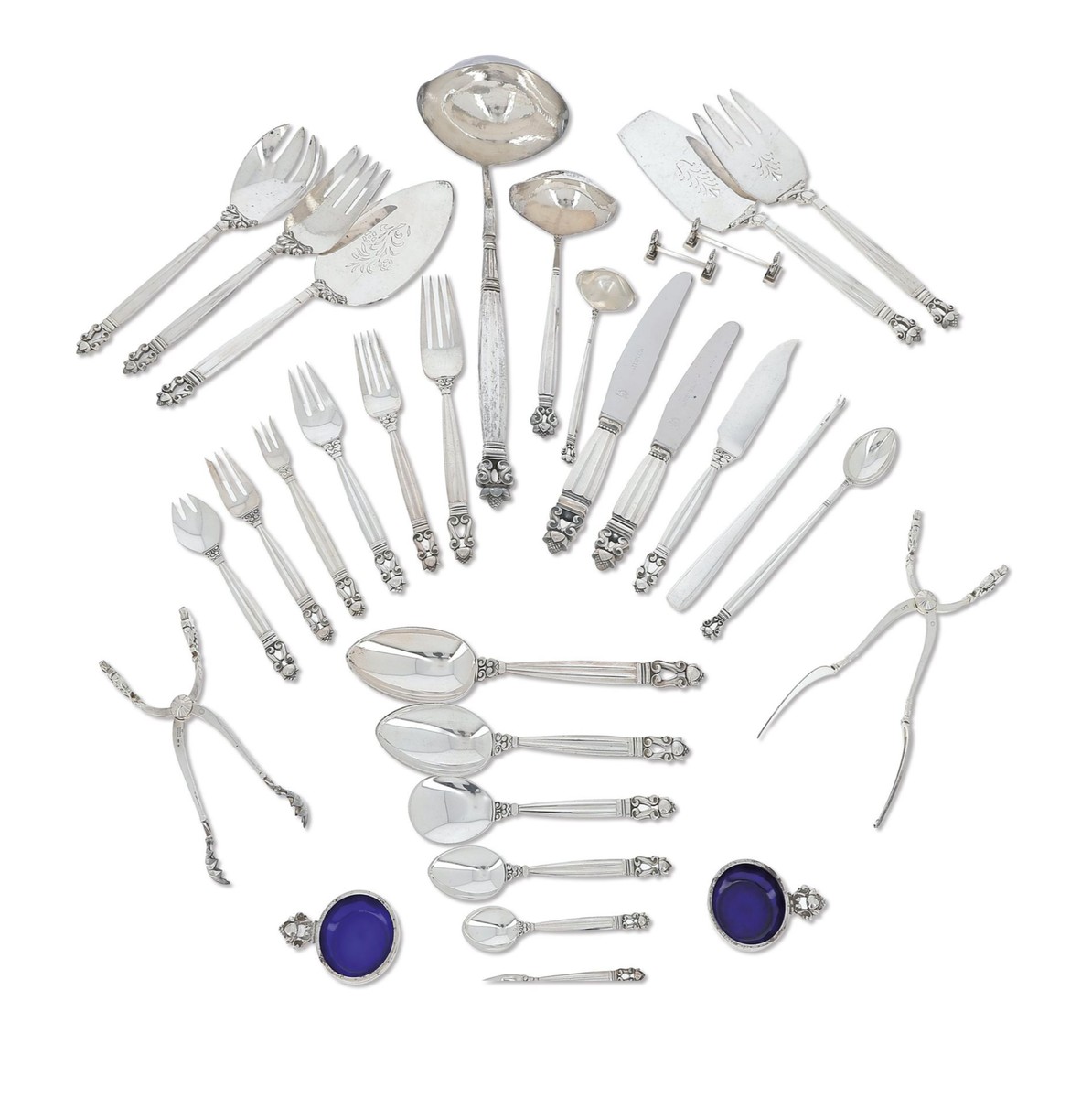Georg Jensen — "acorn" Flatware Set (approx. 190 Pieces)