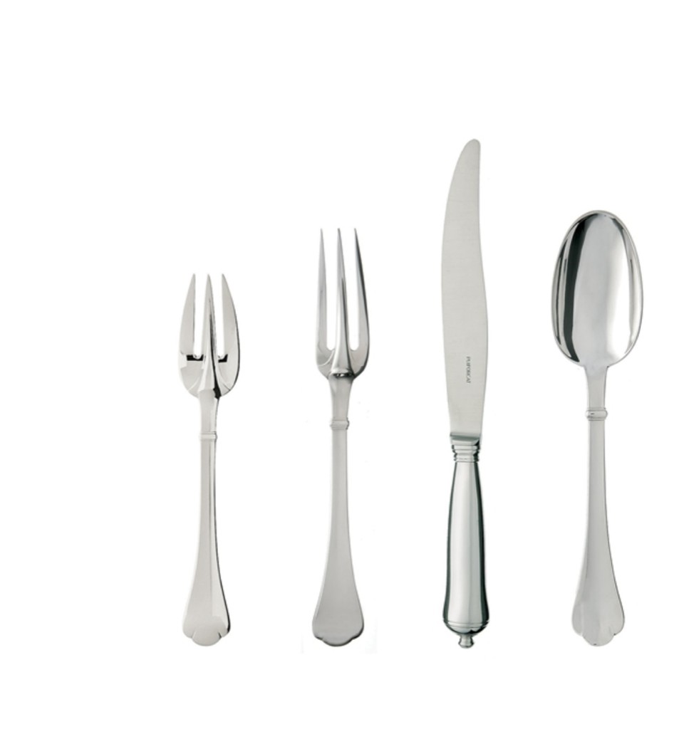 Puiforcat "cardinal" : Silver-plated Flatware Set, 164 Pieces