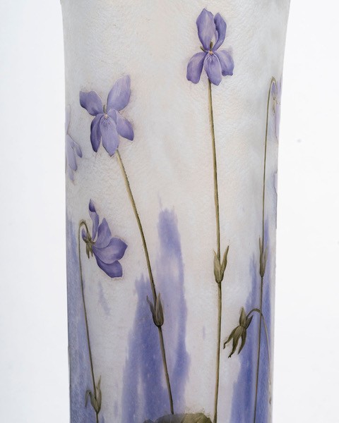 DAUM NANCY Grand vase rouleau "Violettes"-photo-3