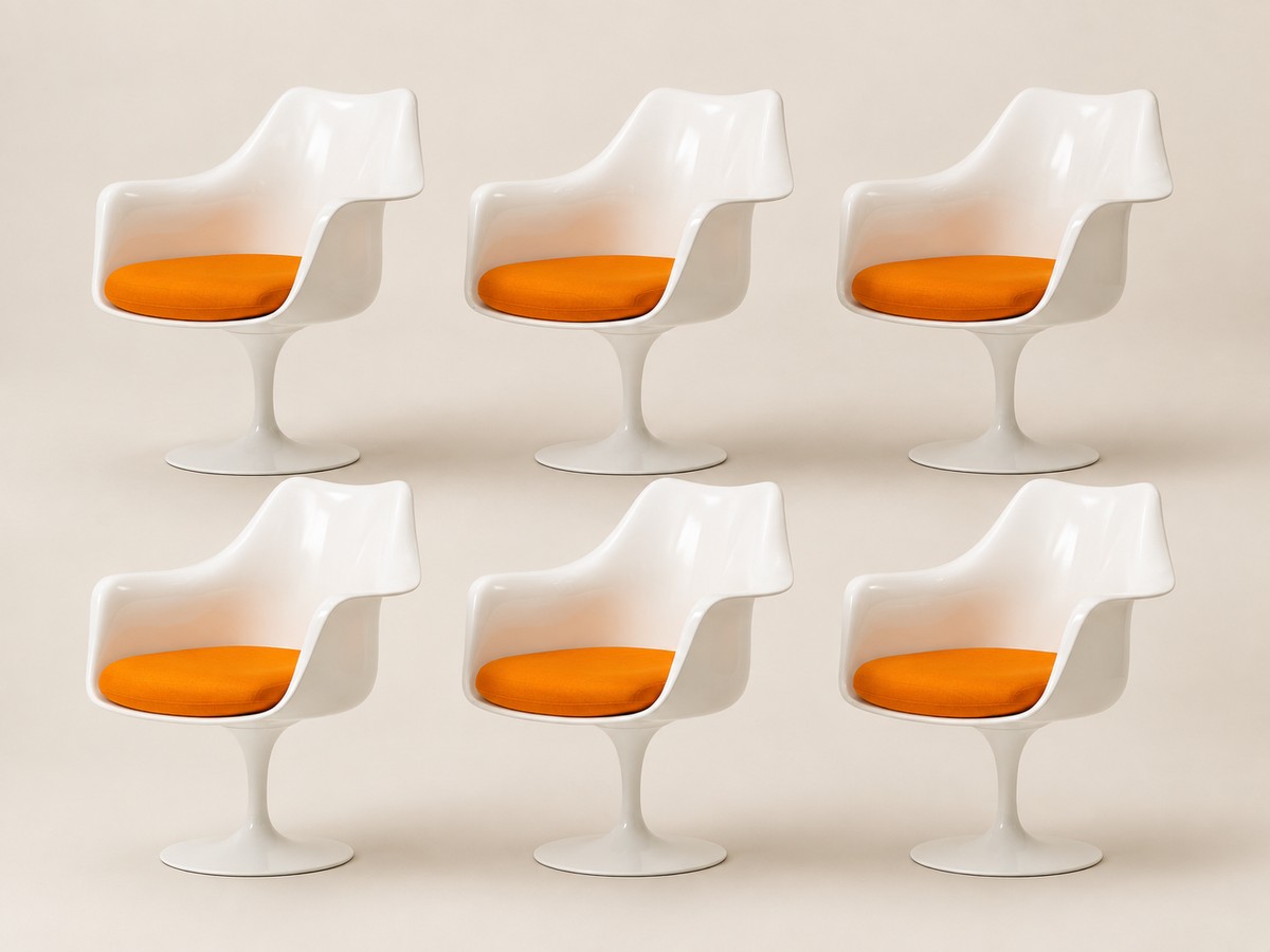 Eero Saarinen & Knoll Set Of 6 Tulip Armchairs-photo-2