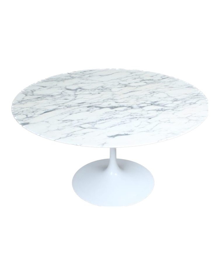 Eero Saarinen pour Knoll. Table Tulip en marbre Arabescato, circa 1990-2000.
