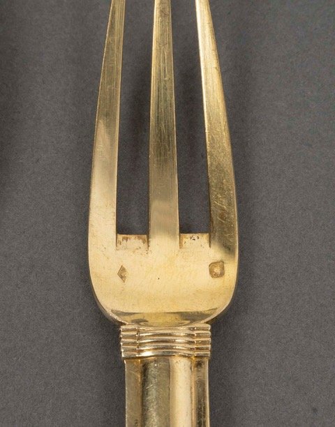 JEAN E. PUIFORCAT  MENAGERE EN ARGENT MASSIF  MODELE CANNES EPOQUE 1930 119 PIECES-photo-4