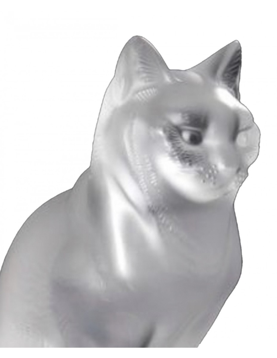 1932. Lalique France. 'seated Cat' Crystal Sculpture Model-photo-2