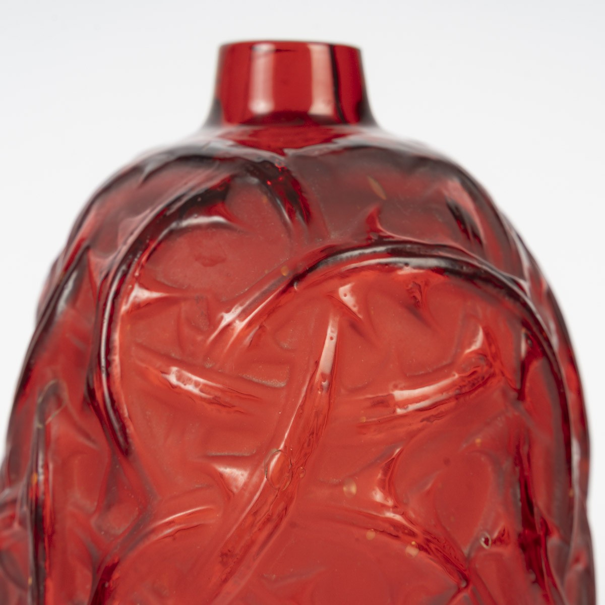 1921- René Lalique ,Vase "Ronces" teinté rouge-photo-4