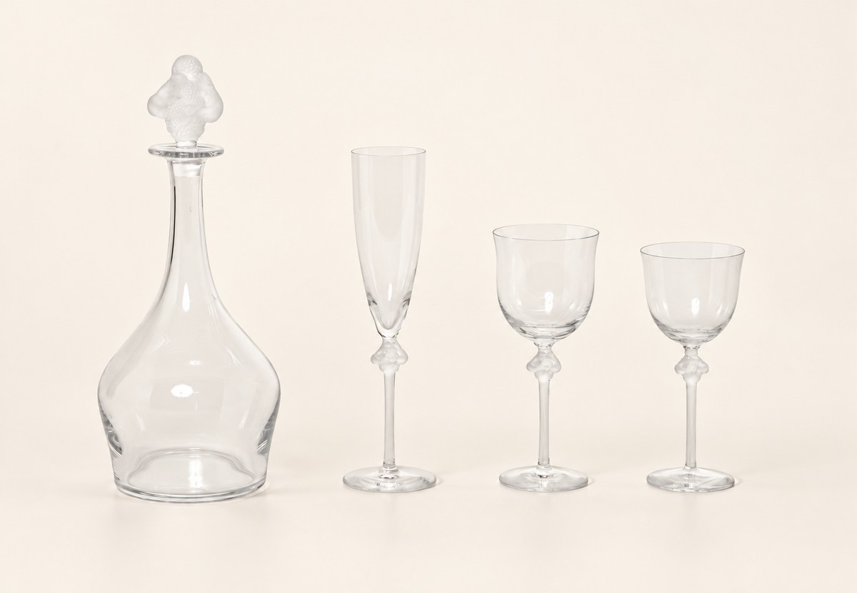 1968-LALIQUE FRANCE, SERVICE CRISTAL “ROXANNE” 31 PIECES