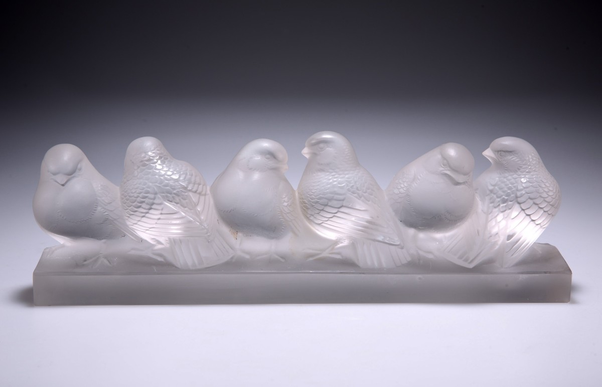 1933 - René Lalique - Groupe de Six Moineaux-photo-2