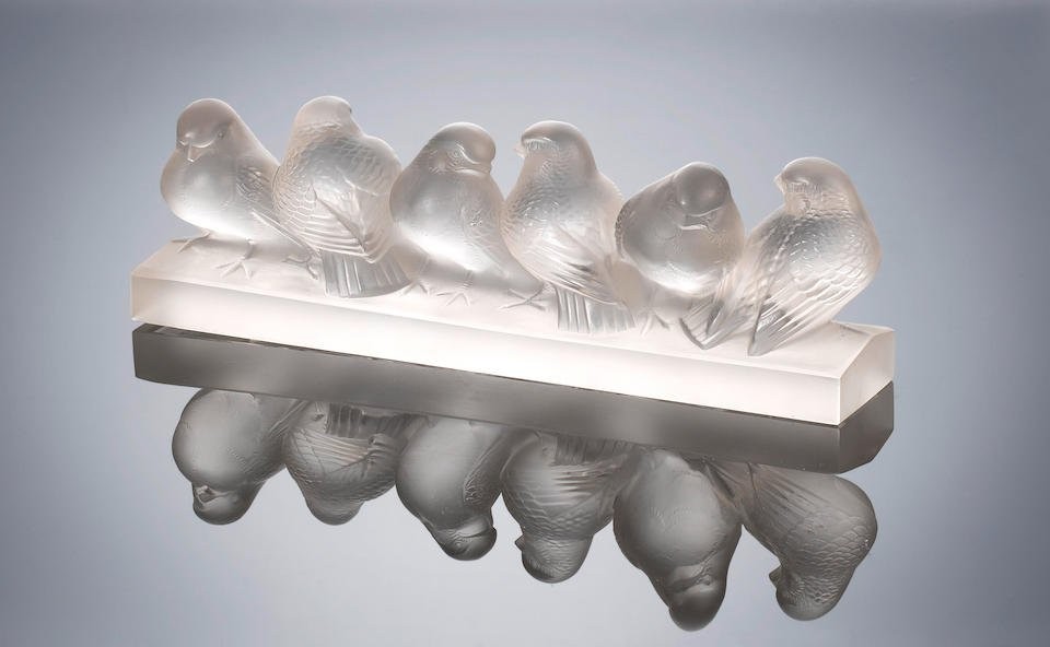 1933 - René Lalique - Groupe de Six Moineaux-photo-4