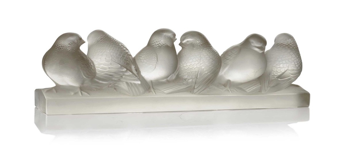 1933 - René Lalique - Groupe de Six Moineaux-photo-1