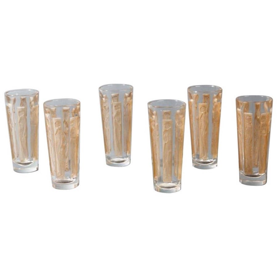 R.lalique: Series Of 6 Glasses