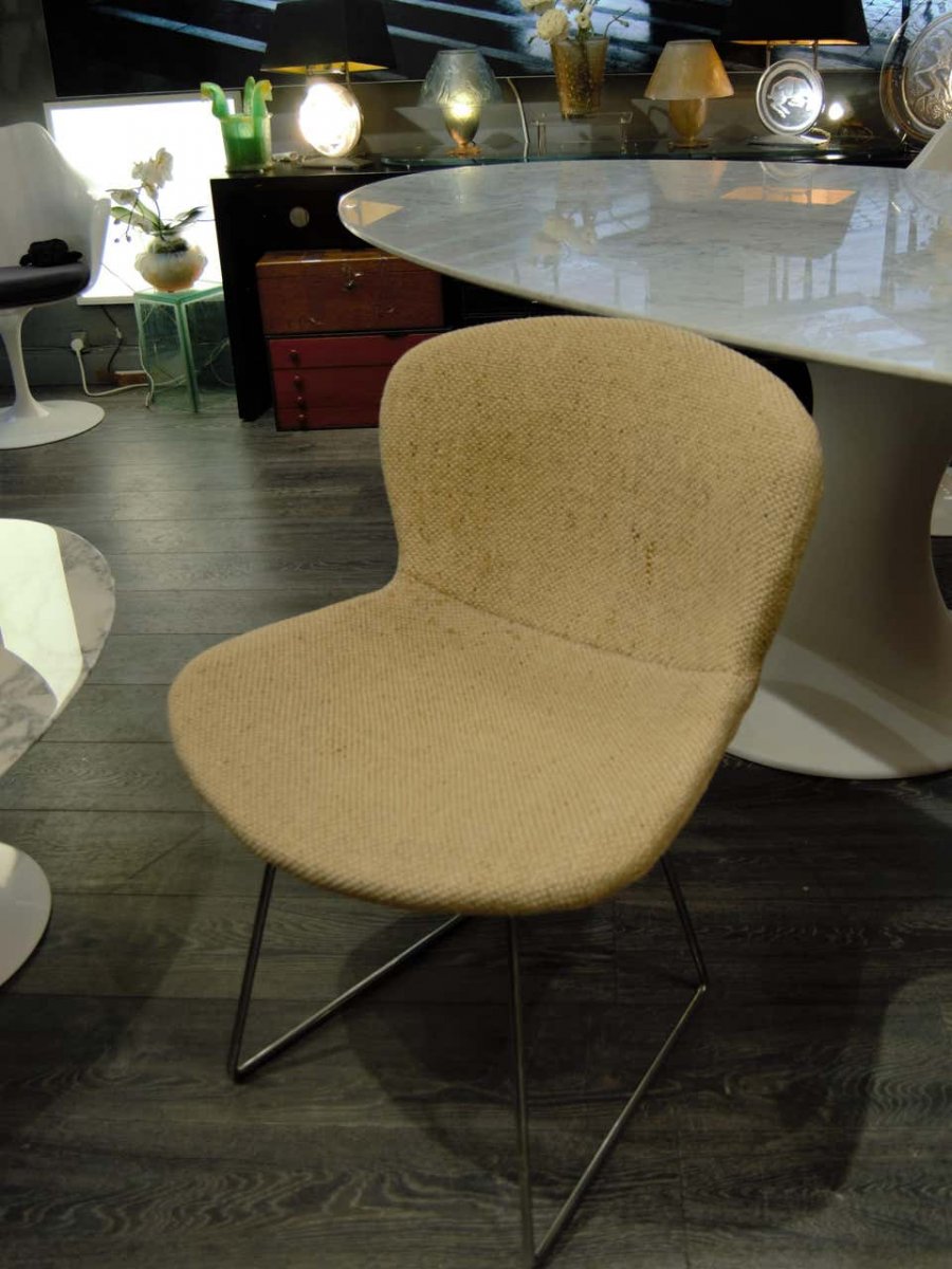 4 Chaises Tissus Beige - Harry Bertoïa - Knoll - 1950-59-photo-2