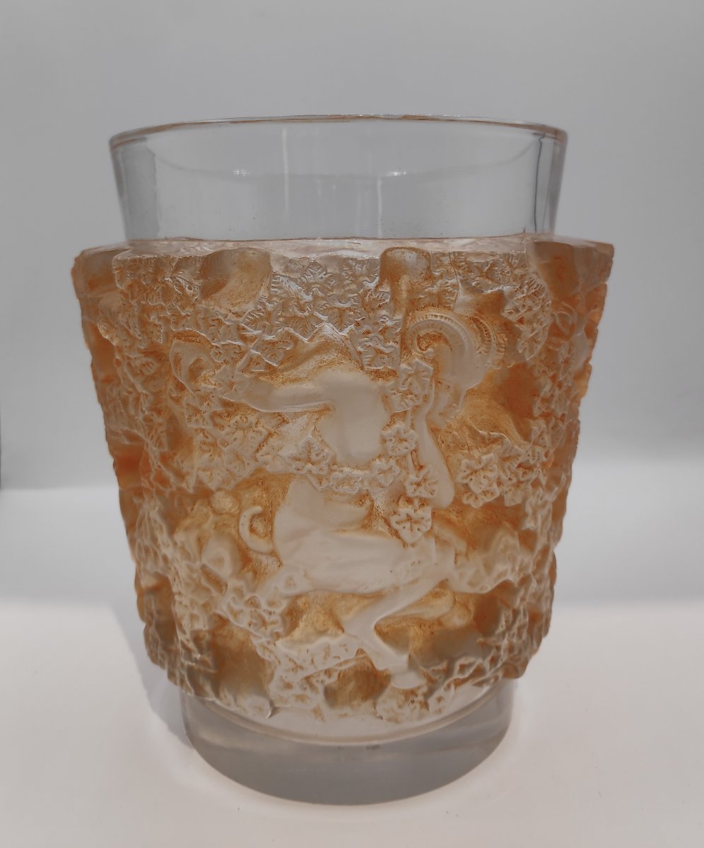 Lalique Vase Bacchus Patine Sienne