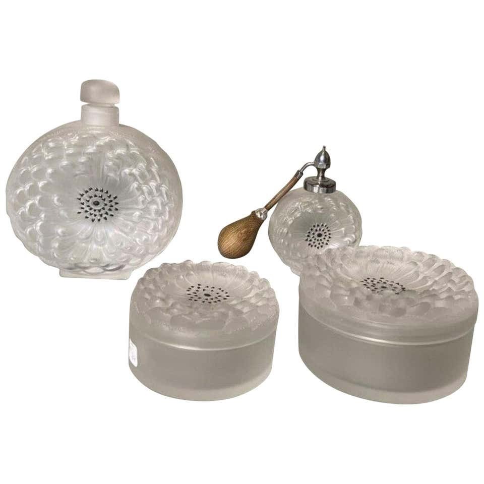 Lalique France "dahlia" Model Toilet Set