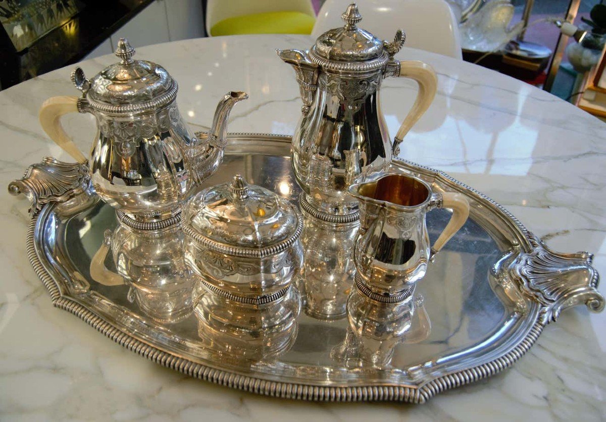 Service à Thé Et Café Regency En Argent -photo-3
