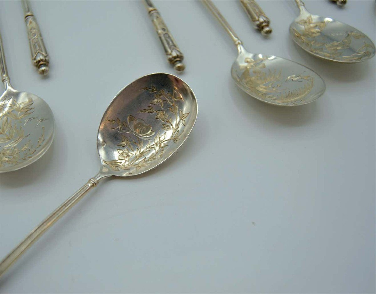 12 Petites Cuillères En Vermeil-photo-2