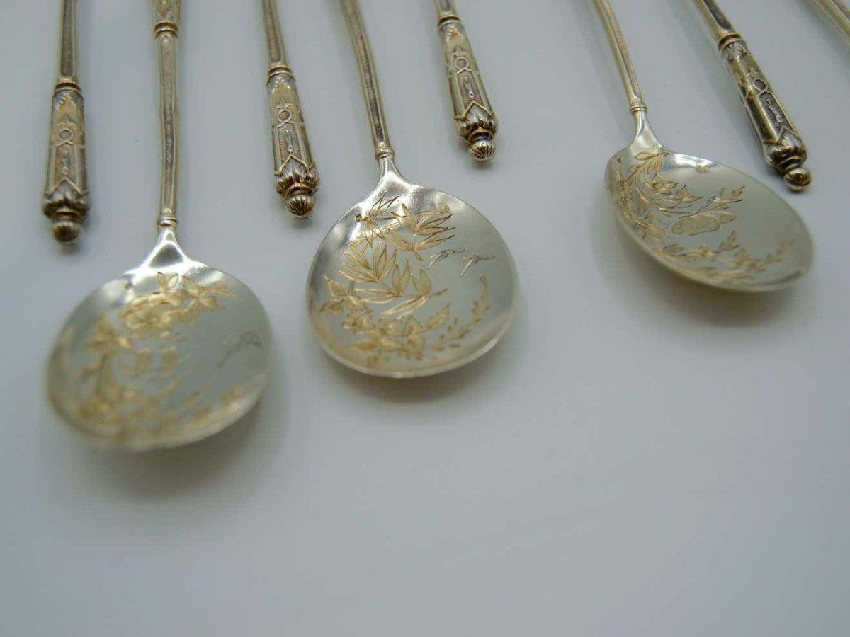 12 Petites Cuillères En Vermeil-photo-4
