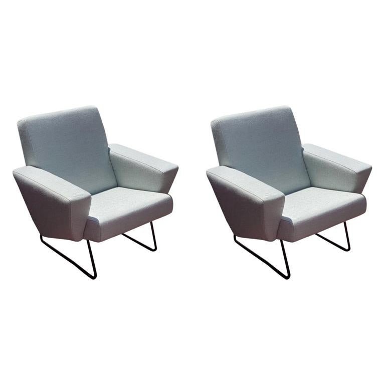 Pair Of Armchair Geneviève Dangles And Christian Defrance