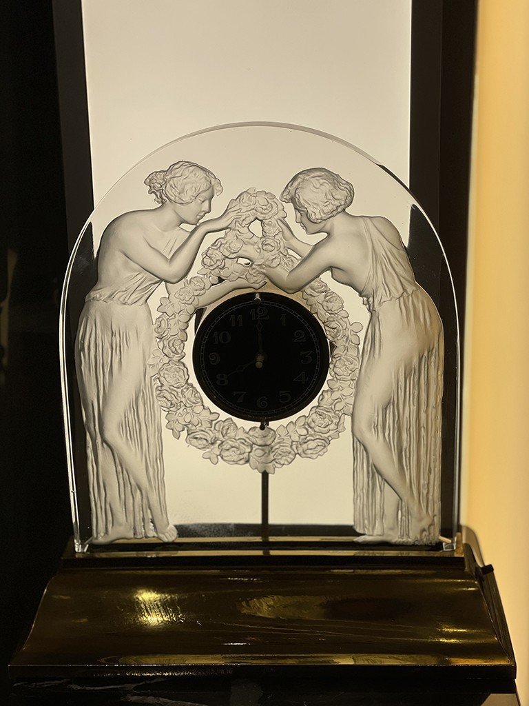 René Lalique Pendule électrique « Les Deux Figurines » 1926-photo-1