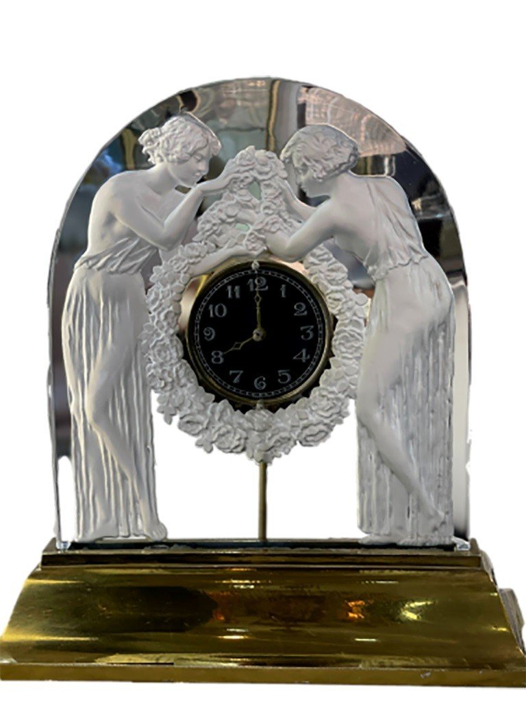 René Lalique Pendule électrique « Les Deux Figurines » 1926
