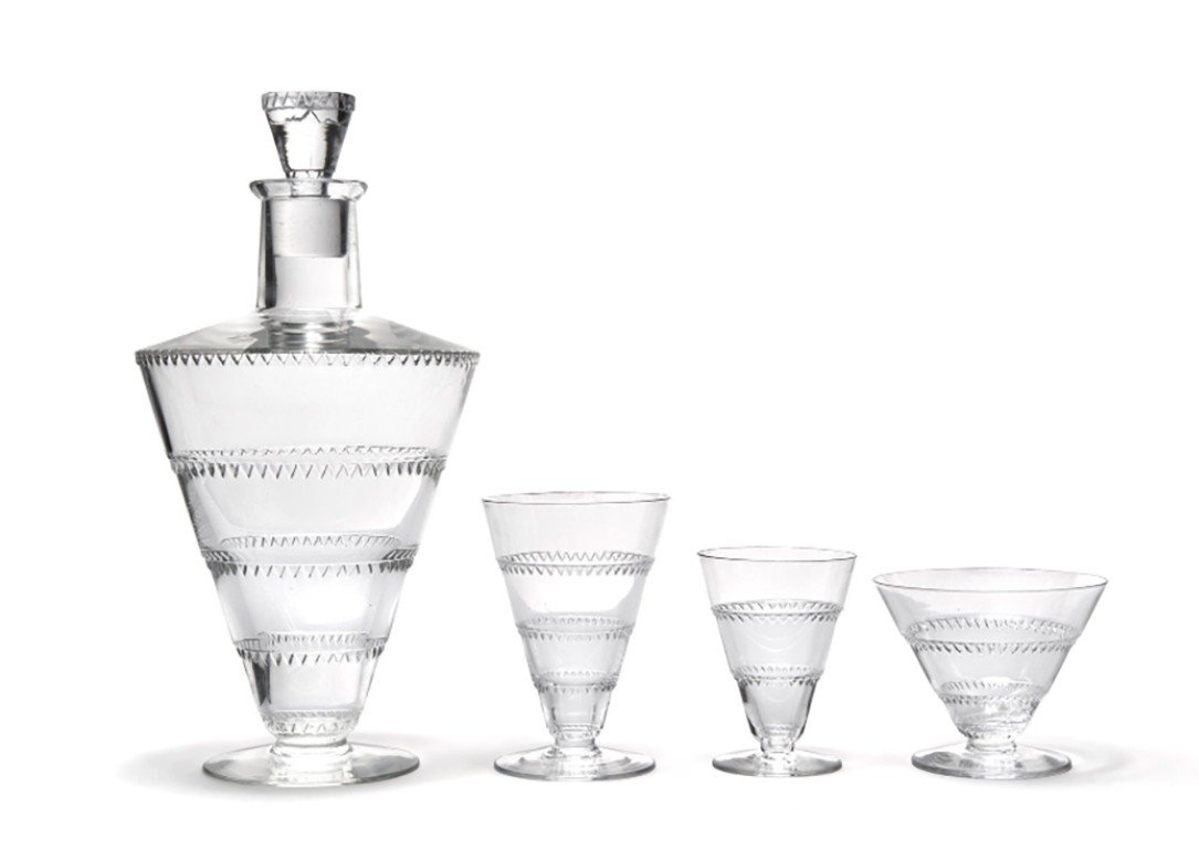 Lalique France : Service De Verres « Vouvray » 1932