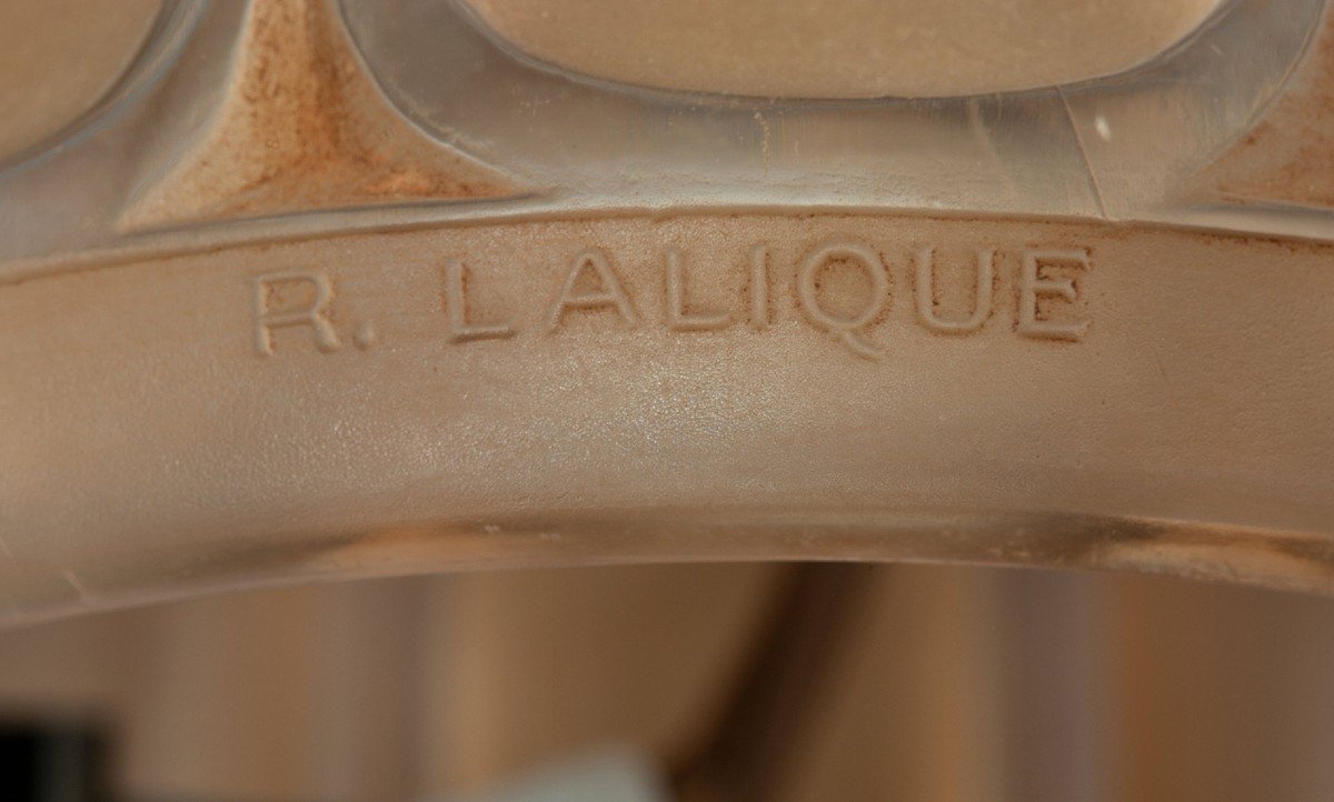 R. Lalique Saint-nabor Frosted Glass Lamp, Circa 1927-photo-4