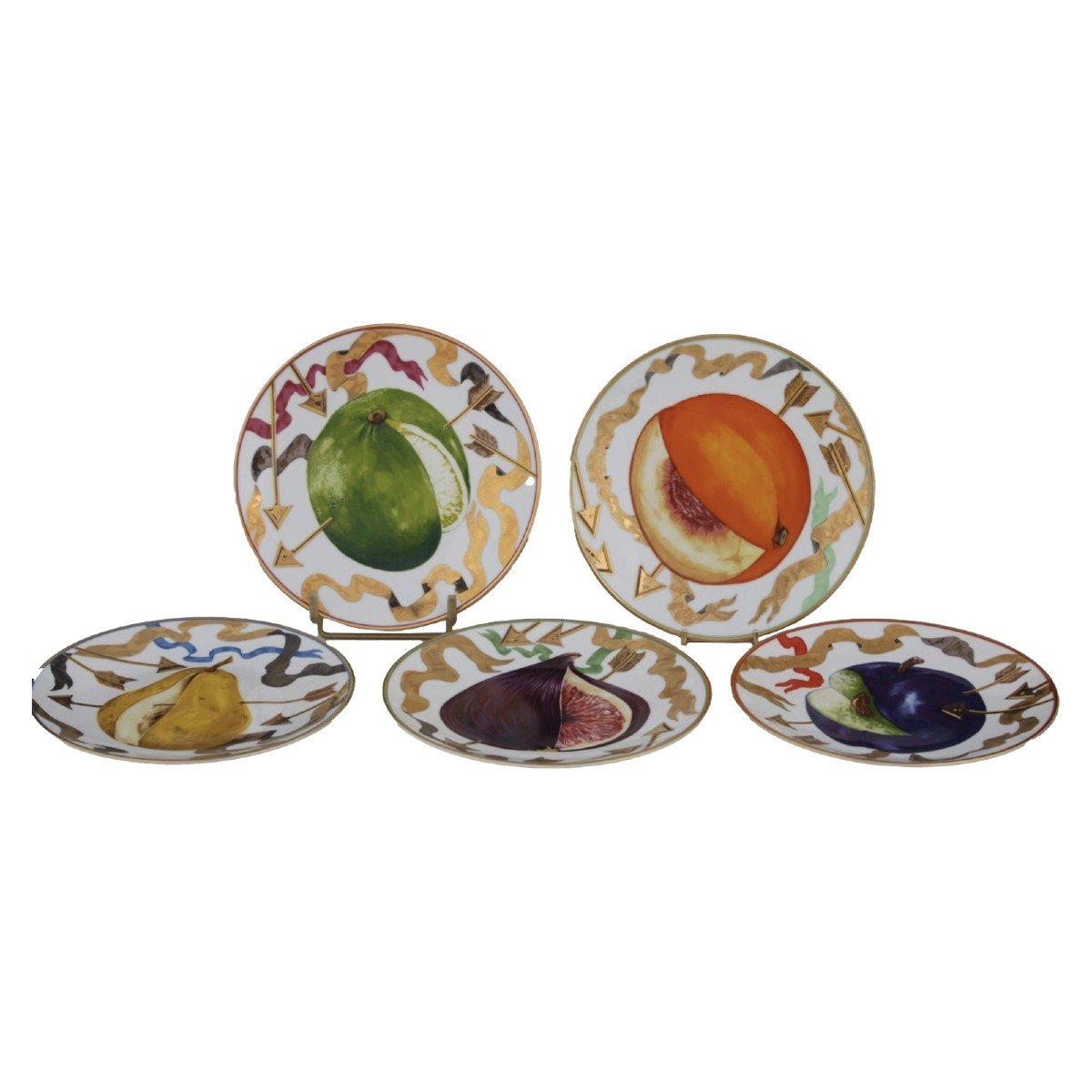 Hilton Mc Connico For Daum: 6 Dessert Plates "the Lost Arrows Of Guillaume Tell"-photo-1