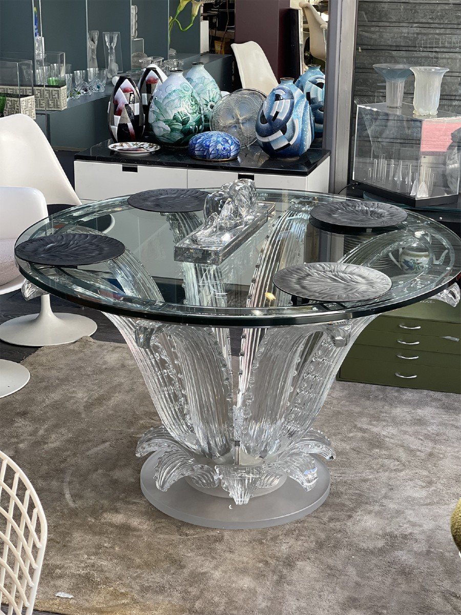 Cristal Lalique Table "CACTUS"-photo-3