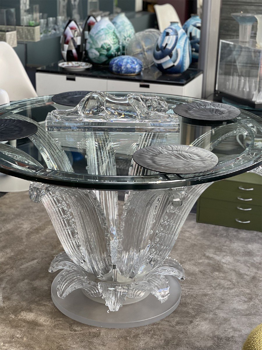 Cristal Lalique Table "CACTUS"-photo-4