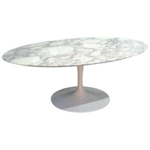 KNOLL & Eero Saarinen Table ovale "TULIP", 198x121cm marbre Calacatta