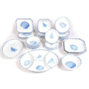 Ceramica Due Torri : Service De Table En Céramique à Décor De Coquillages, 31 Pièces
