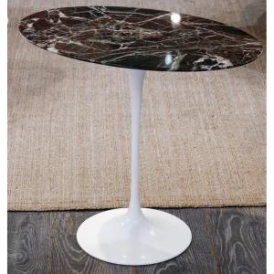 Gueridon Knoll Ovale Marbre Rosso Rubin 