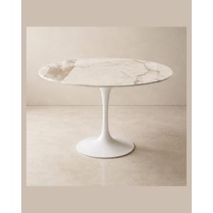 Eero Saarinen (1910-1961) For Knoll International. Round Table ø 120 Cm Calacatta Marble, 2021