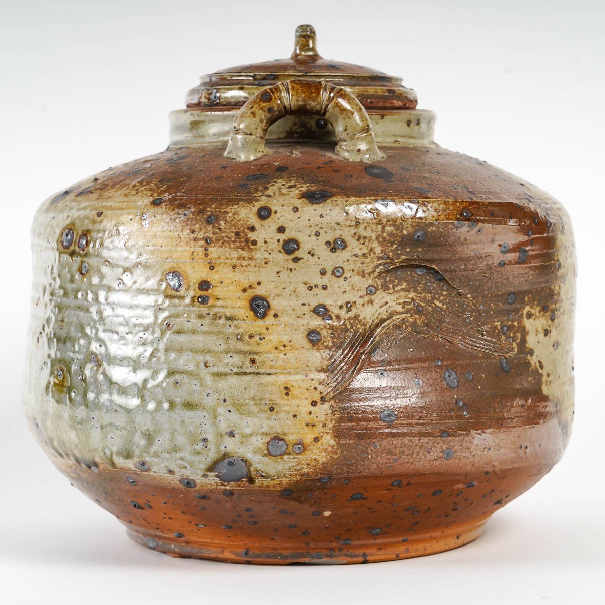 Porret Pastore - Grand Pot Couvert En Grès Cuisson Four à Bois. Années 70-photo-2