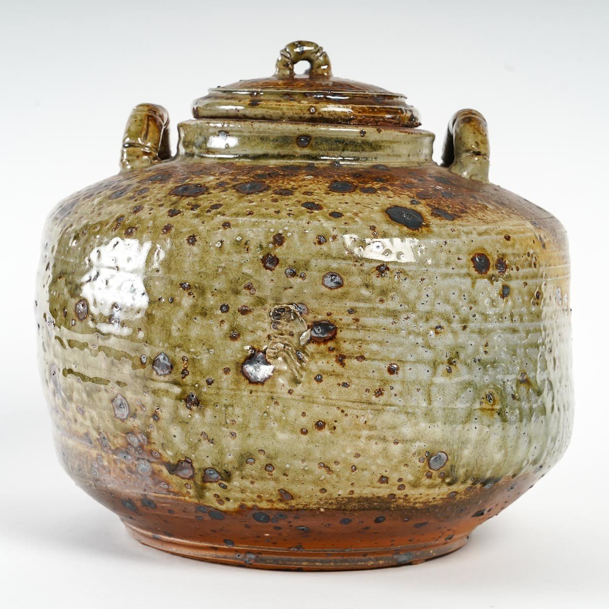 Porret Pastore - Grand Pot Couvert En Grès Cuisson Four à Bois. Années 70