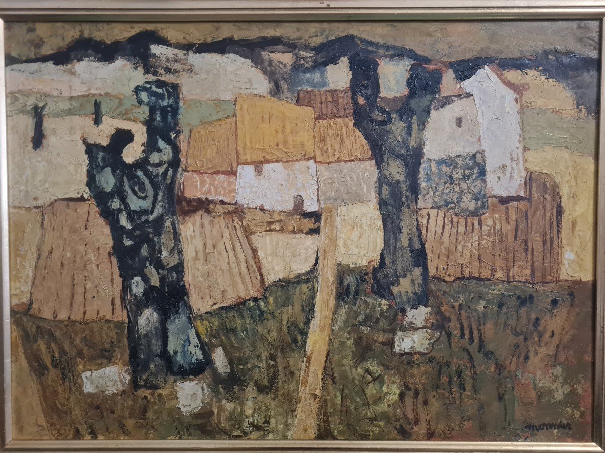 Charles Monnier (1925-1993) - Huile Sur Panneau De Bois