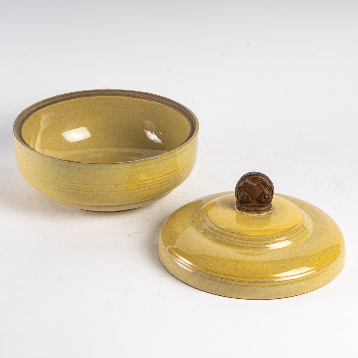 Louis Delachenal - Covered Ceramic Pot. Around 1920-30-photo-2