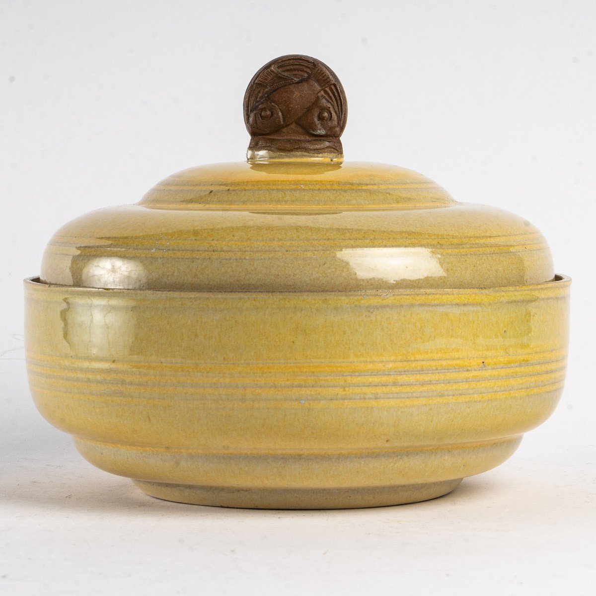 Louis Delachenal - Covered Ceramic Pot. Around 1920-30-photo-2